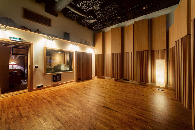 Live room — wood paneled wall